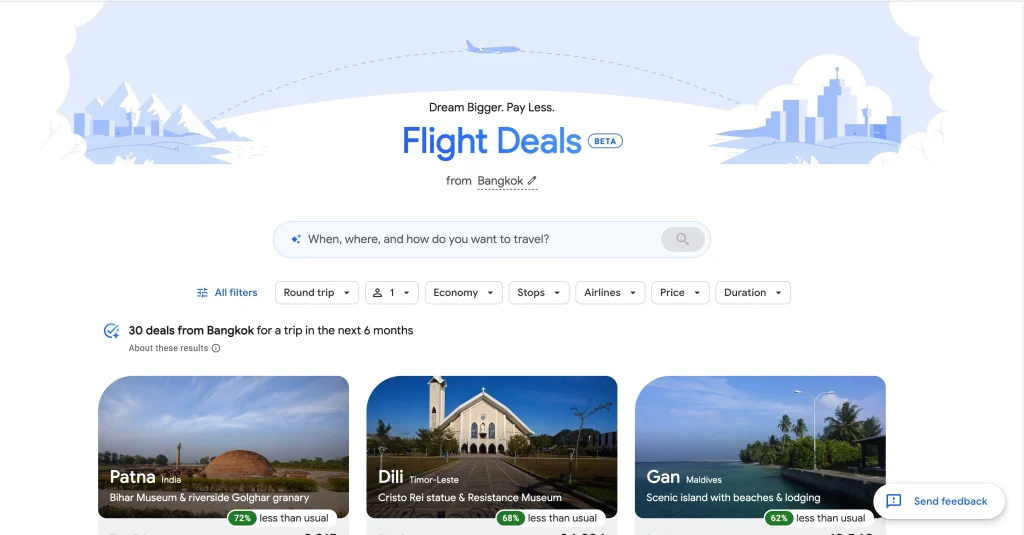 google flight deals